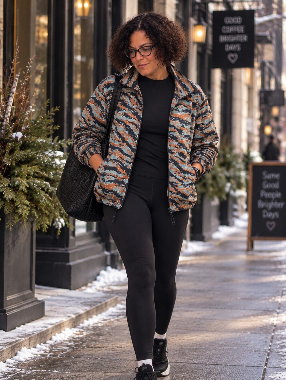 Fabletics Striped Wave Coach Jacket in Teal, Orange, and Navy